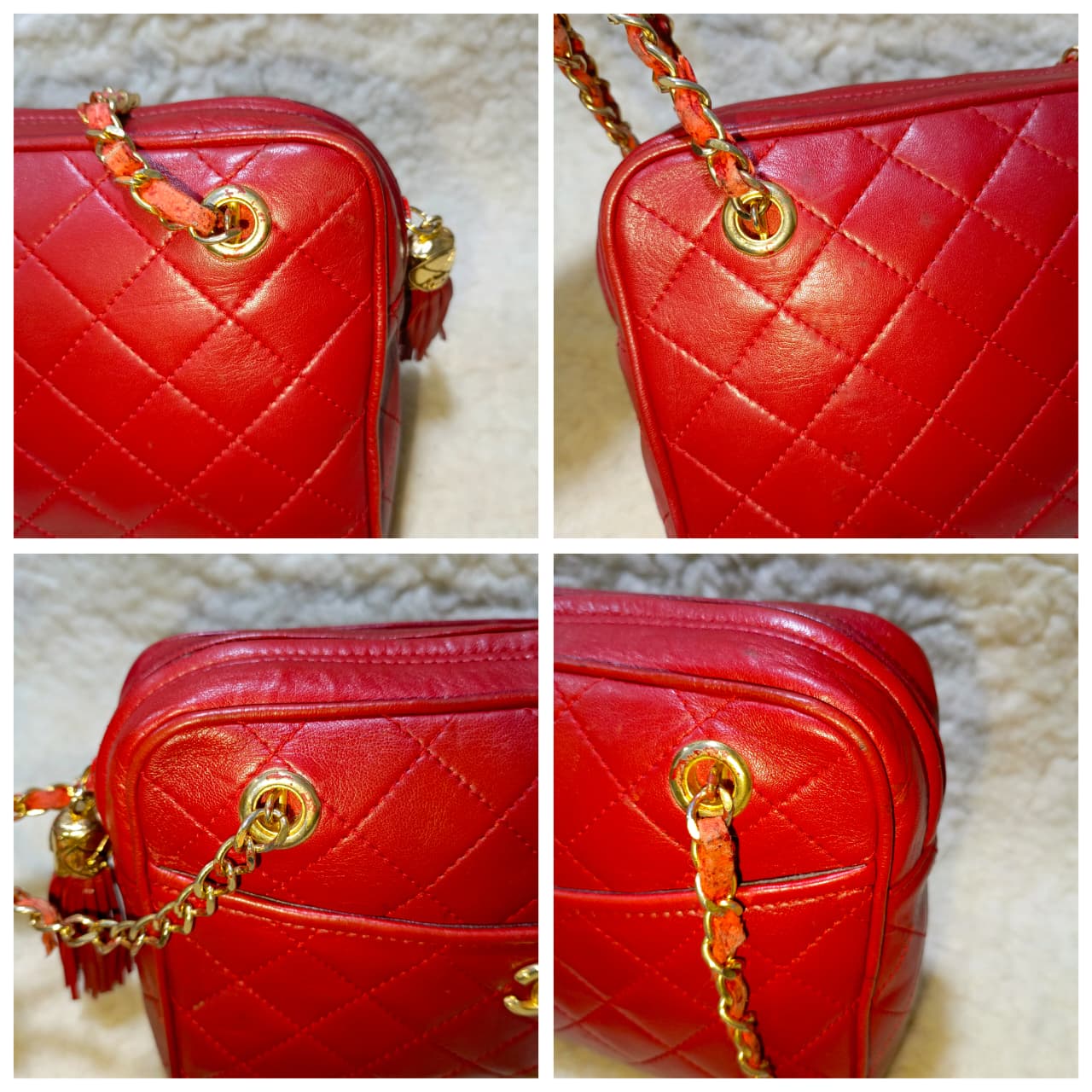 Authentic Vintage 1980s Chanel Red Quilted Lambskin Shoulder Bag – Pre-Owned Luxury